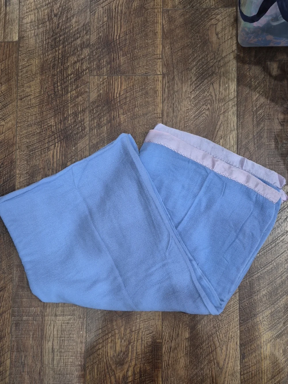 Vintage Well Loved Knit Blend Blanket With Satin Trim 80 × 80 Approximate